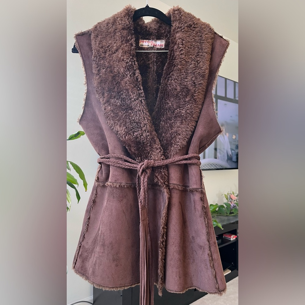Twenty Twenty suede and faux fur vest